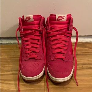 Nike hot pink wedge sneakers size 7.5